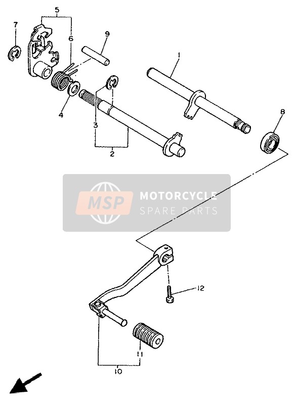 Yamaha XT600E 1992 Shift Shaft for a 1992 Yamaha XT600E