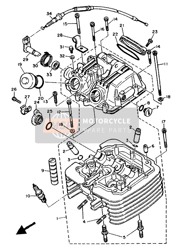 Yamaha XT600K 1992 Culasse pour un 1992 Yamaha XT600K