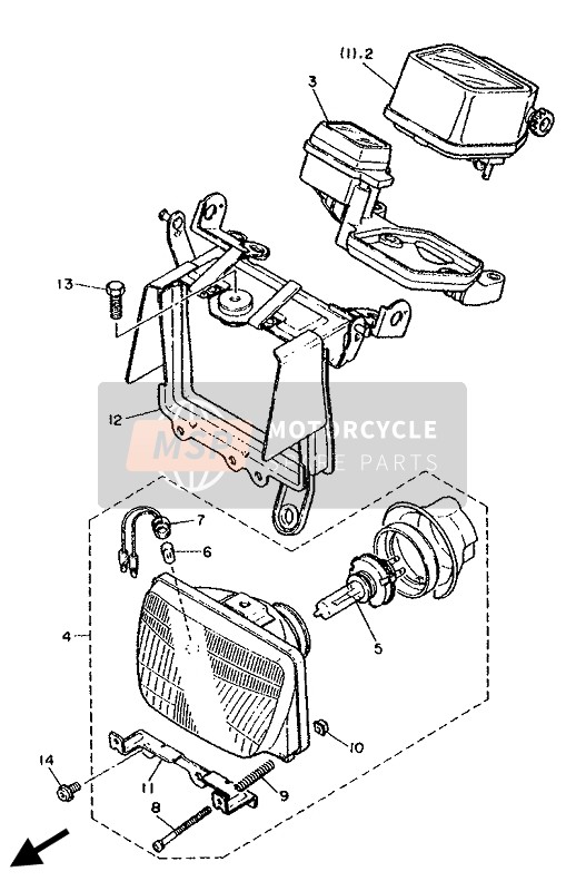 Yamaha XT600K 1992 Alternatief (Meter-Koplamp) voor een 1992 Yamaha XT600K