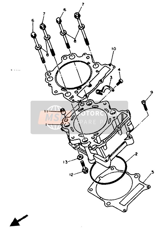 Yamaha XTZ660 TENERE 1992 Cylinder for a 1992 Yamaha XTZ660 TENERE