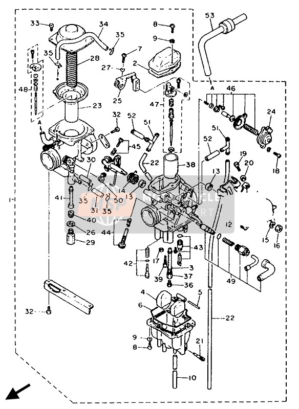 Yamaha XTZ660 TENERE 1992 Carburettor for a 1992 Yamaha XTZ660 TENERE