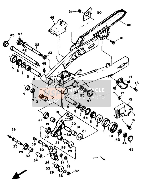 Yamaha XTZ660 TENERE 1992 Rear Arm for a 1992 Yamaha XTZ660 TENERE