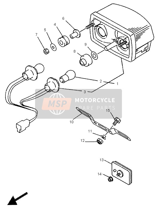 Yamaha TDM850 1995 RÜCKLICHT für ein 1995 Yamaha TDM850