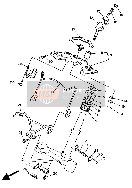 Yamaha XV250 VIRAGO 1992 Steering for a 1992 Yamaha XV250 VIRAGO