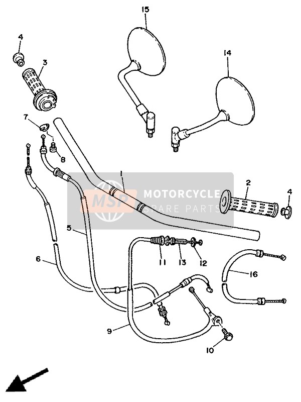 Yamaha XV250 VIRAGO 1992 Steering Handle & Cable for a 1992 Yamaha XV250 VIRAGO