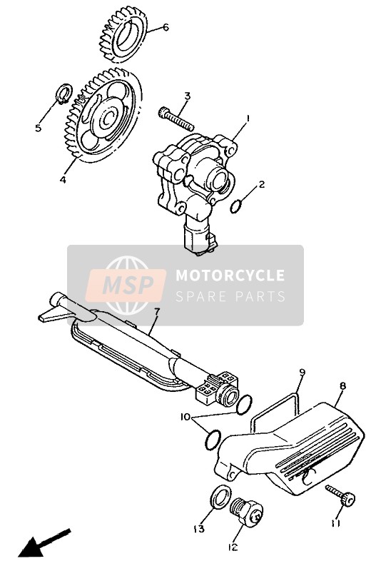 Yamaha XV535 VIRAGO 1992 Oil Pump for a 1992 Yamaha XV535 VIRAGO