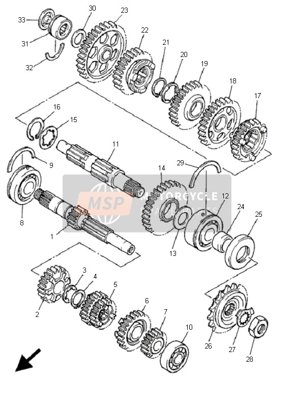 Yamaha YZF600R THUNDERCAT 2001 Transmission for a 2001 Yamaha YZF600R THUNDERCAT