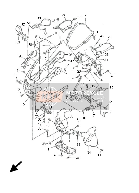 4TV2835G00P3, Karosserie, V. Oben 1, Yamaha, 0