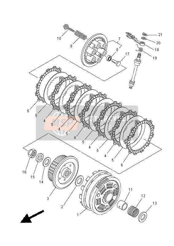 Yamaha MT-07 2014 Clutch (DNMN-VDVM1) 2 for a 2014 Yamaha MT-07