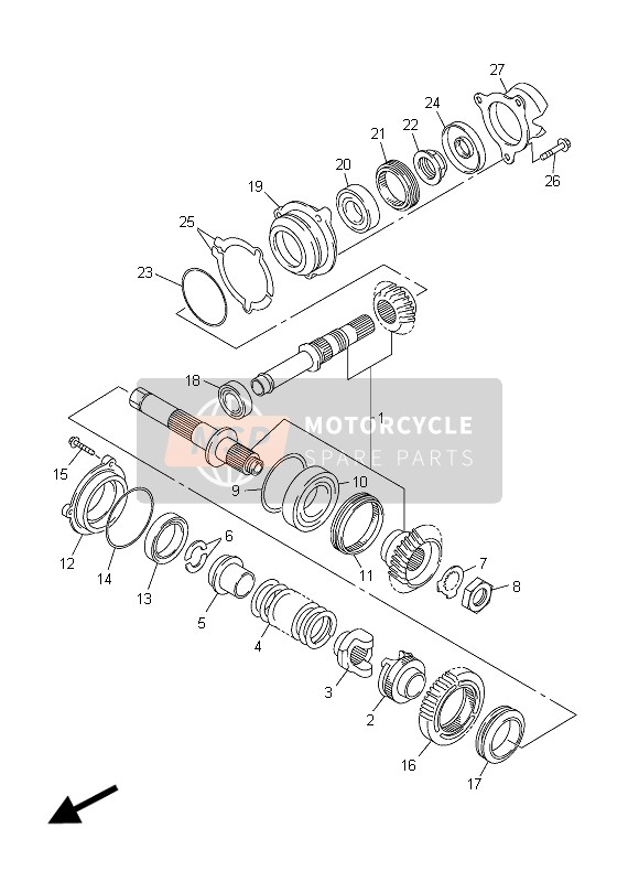 Yamaha FJR1300A 2015 Engrenage d'entraînement moyen pour un 2015 Yamaha FJR1300A