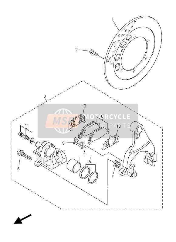 Yamaha FJR1300A 2015 Étrier de frein arrière pour un 2015 Yamaha FJR1300A