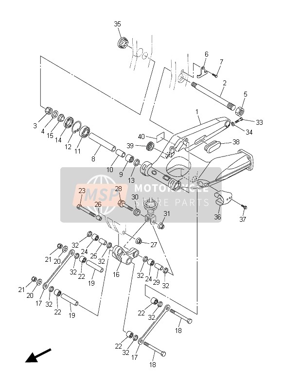 Yamaha FJR1300AE 2015 Rear Arm for a 2015 Yamaha FJR1300AE