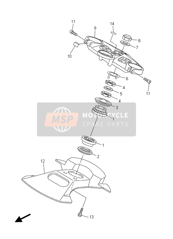 Yamaha FJR1300AE 2015 Steering for a 2015 Yamaha FJR1300AE