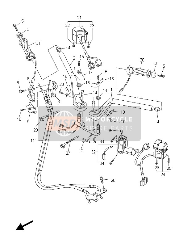 Yamaha FJR1300AS 2015 Steering Handle & Cable for a 2015 Yamaha FJR1300AS