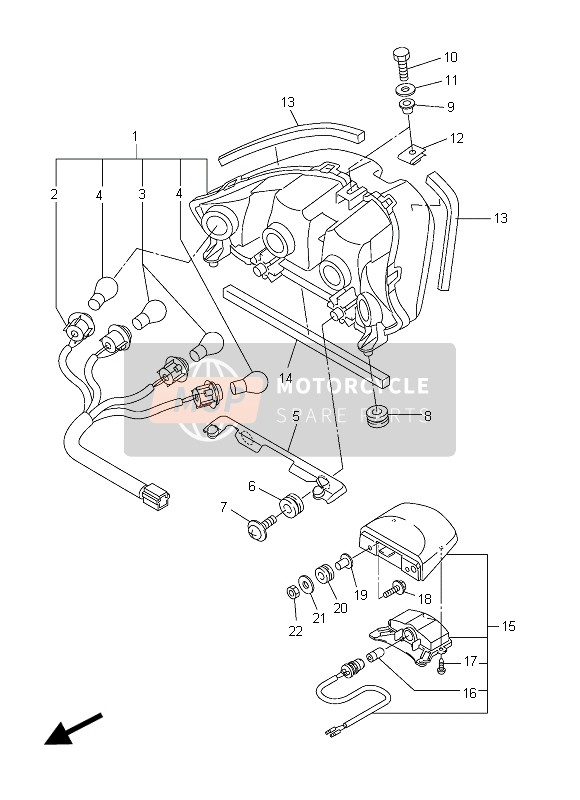 Yamaha FJR1300AS 2015 Achterlicht voor een 2015 Yamaha FJR1300AS