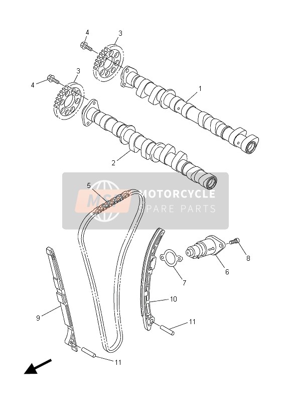 Yamaha FZ8-S FAZER 2015 Arbre À Cames & Chaîne pour un 2015 Yamaha FZ8-S FAZER