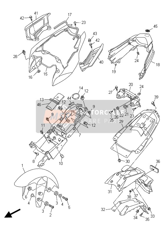 Yamaha FZ8-S FAZER 2015 Fender for a 2015 Yamaha FZ8-S FAZER