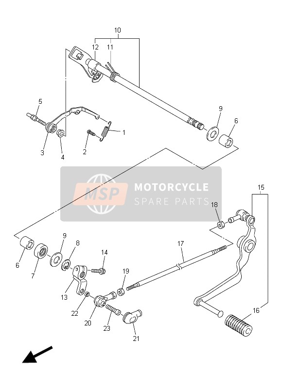 Yamaha FZ8-SA FAZER 2015 Albero del cambio per un 2015 Yamaha FZ8-SA FAZER