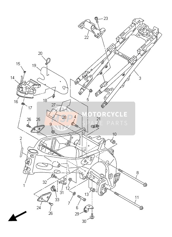 Yamaha FZ8-SA FAZER 2015 Telaio per un 2015 Yamaha FZ8-SA FAZER