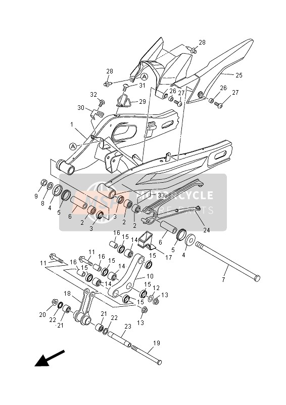 Yamaha MT07 2015 Rear Arm for a 2015 Yamaha MT07