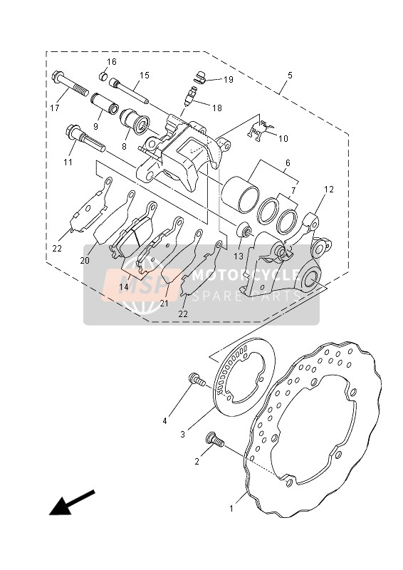 Yamaha MT07 ABS 2015 Rear Brake Caliper for a 2015 Yamaha MT07 ABS