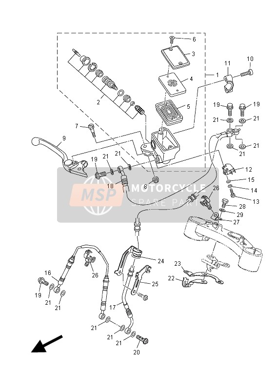 Yamaha MT07 ABS 2015 HAUPTZYLINDER VORNE für ein 2015 Yamaha MT07 ABS