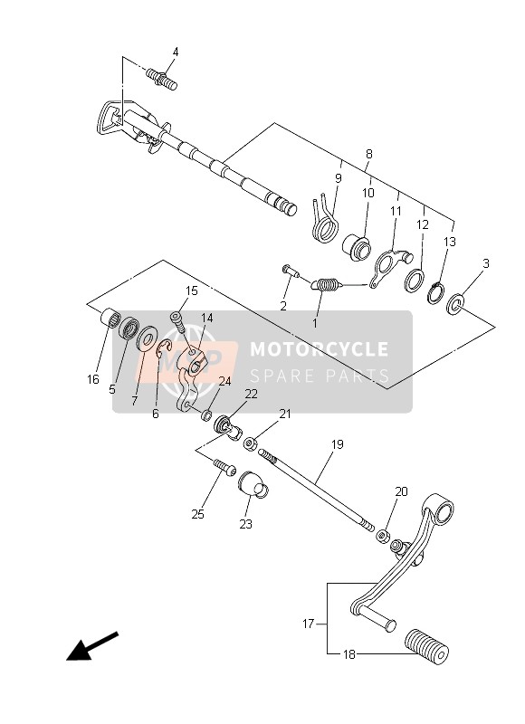 Yamaha MT09 2015 Shift Shaft for a 2015 Yamaha MT09