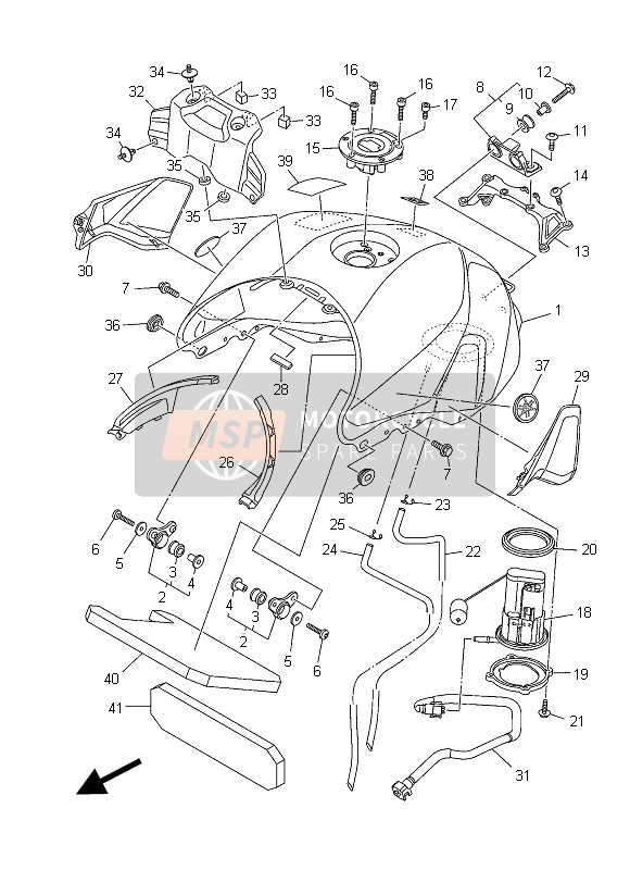 Yamaha MT09 2015 Benzinetank voor een 2015 Yamaha MT09