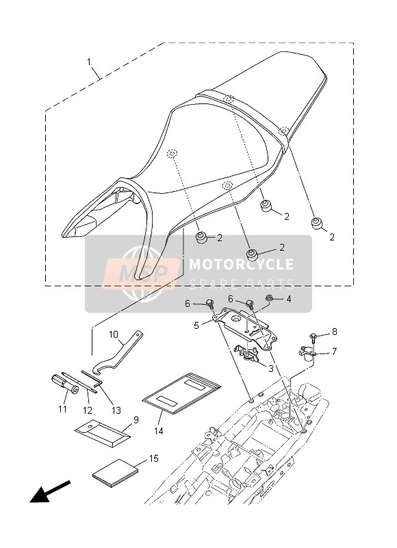 Yamaha MT09 2015 SITZ für ein 2015 Yamaha MT09