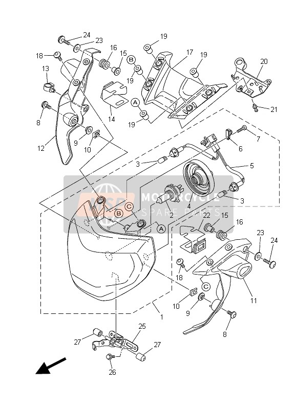 Yamaha MT09 2015 Headlight for a 2015 Yamaha MT09