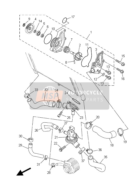 Yamaha MT09 ABS 2015 Bomba de agua para un 2015 Yamaha MT09 ABS