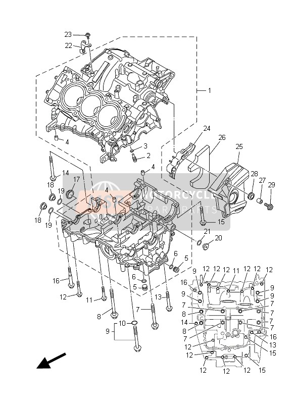 Yamaha MT09 ABS 2015 Caja Del Cigüeñal para un 2015 Yamaha MT09 ABS