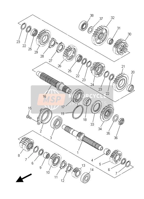 Yamaha MT09 ABS 2015 Transmission for a 2015 Yamaha MT09 ABS