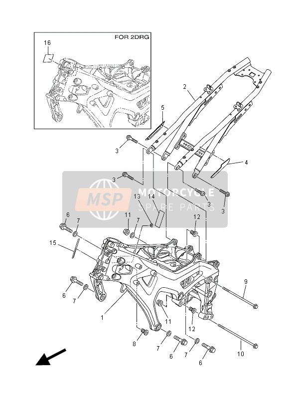 Yamaha MT09 ABS 2015 Rahmen für ein 2015 Yamaha MT09 ABS