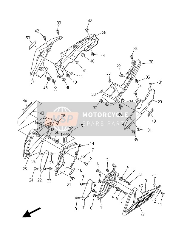 Yamaha MT09 ABS 2015 Couvercle latéral pour un 2015 Yamaha MT09 ABS