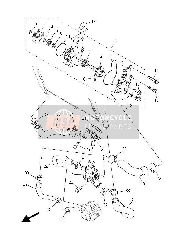 Yamaha MT09 TRACER ABS 2015 WASSERPUMPE für ein 2015 Yamaha MT09 TRACER ABS
