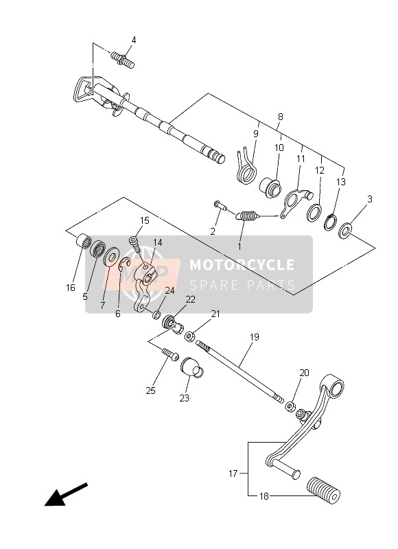 Yamaha MT09 TRACER ABS 2015 SCHALTWELLE für ein 2015 Yamaha MT09 TRACER ABS
