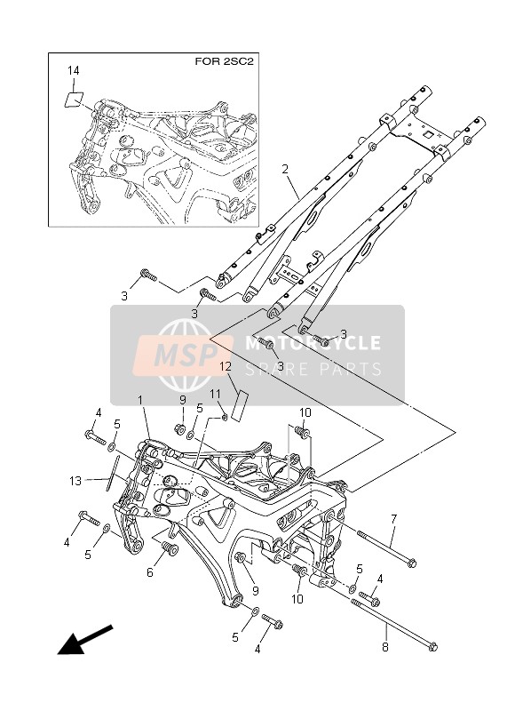 Yamaha MT09 TRACER ABS 2015 RAHMEN für ein 2015 Yamaha MT09 TRACER ABS