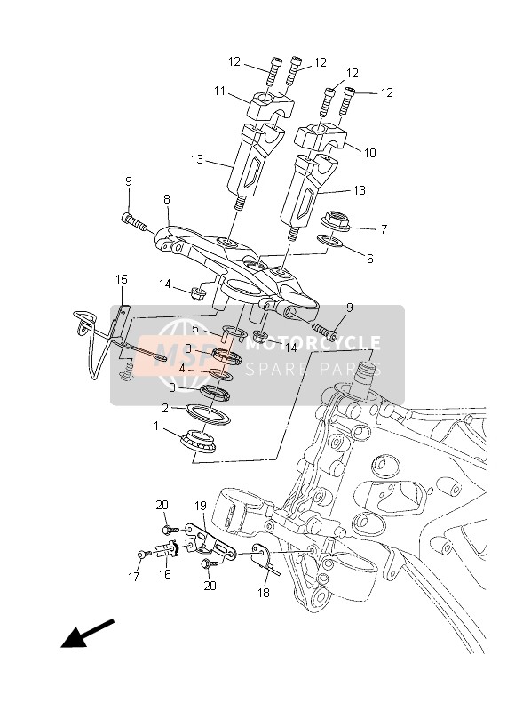 Yamaha MT09 TRACER ABS 2015 Direccion para un 2015 Yamaha MT09 TRACER ABS