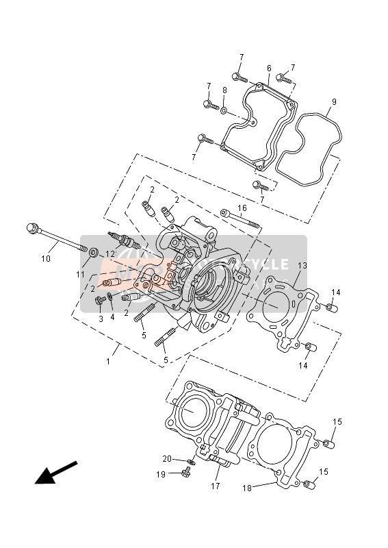 Yamaha MT125 2015 Cylinder Head for a 2015 Yamaha MT125