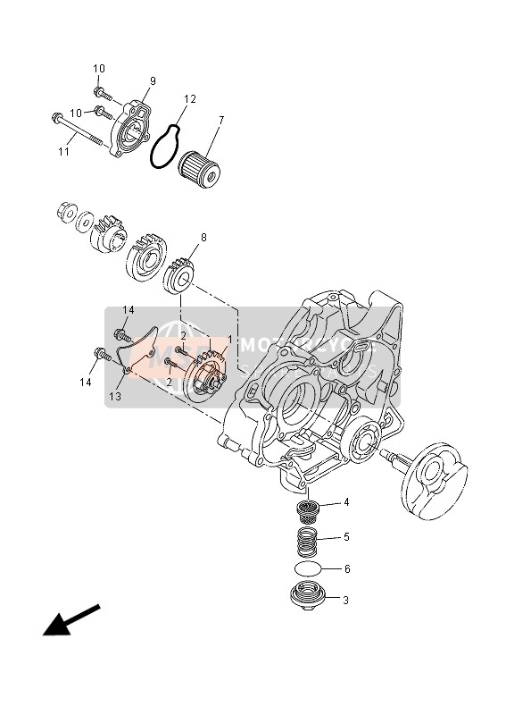 Yamaha MT125 2015 Bomba de aceite para un 2015 Yamaha MT125