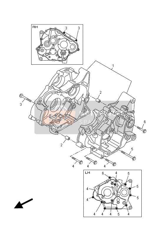 Yamaha MT125 2015 Crankcase for a 2015 Yamaha MT125