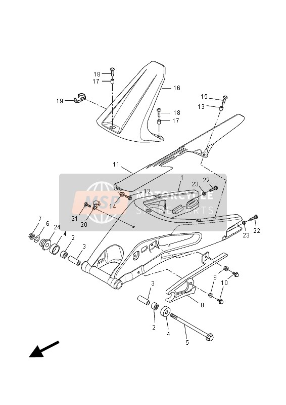 Yamaha MT125 2015 Rear Arm for a 2015 Yamaha MT125