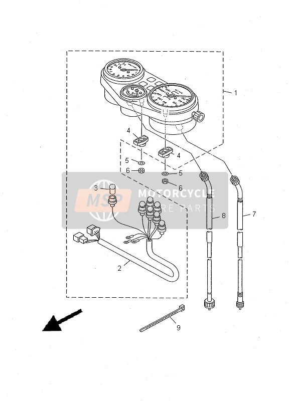 Yamaha TDR125 2000 Meter for a 2000 Yamaha TDR125