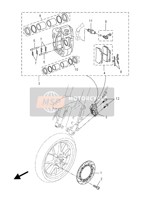 5D7F58021000, Piston Assy Caliper, Yamaha, 0