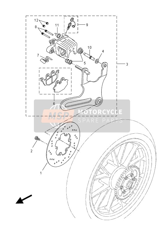 Yamaha MT125 2015 Étrier de frein arrière pour un 2015 Yamaha MT125