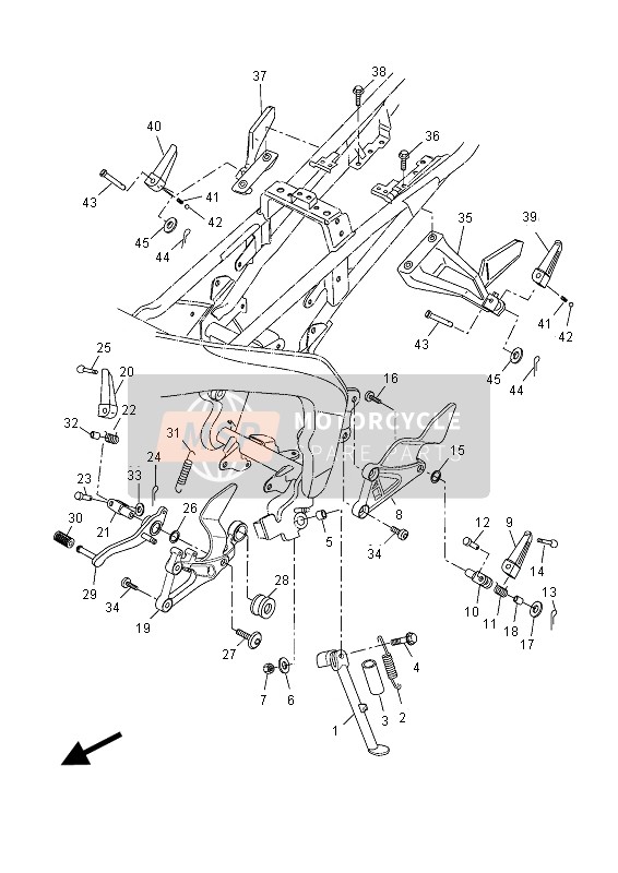 5D7F72112000, Pedale,  Frein, Yamaha, 3