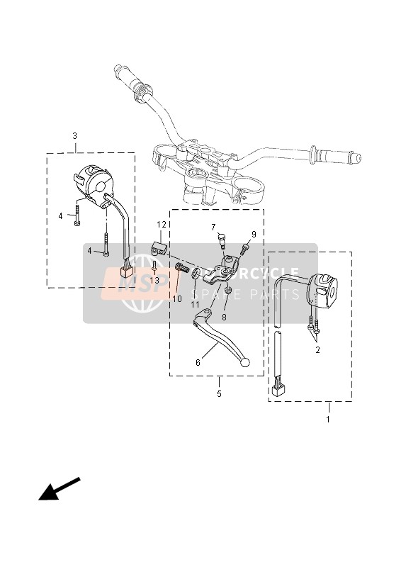 5D7H39450100, Bolt Lever, Yamaha, 3