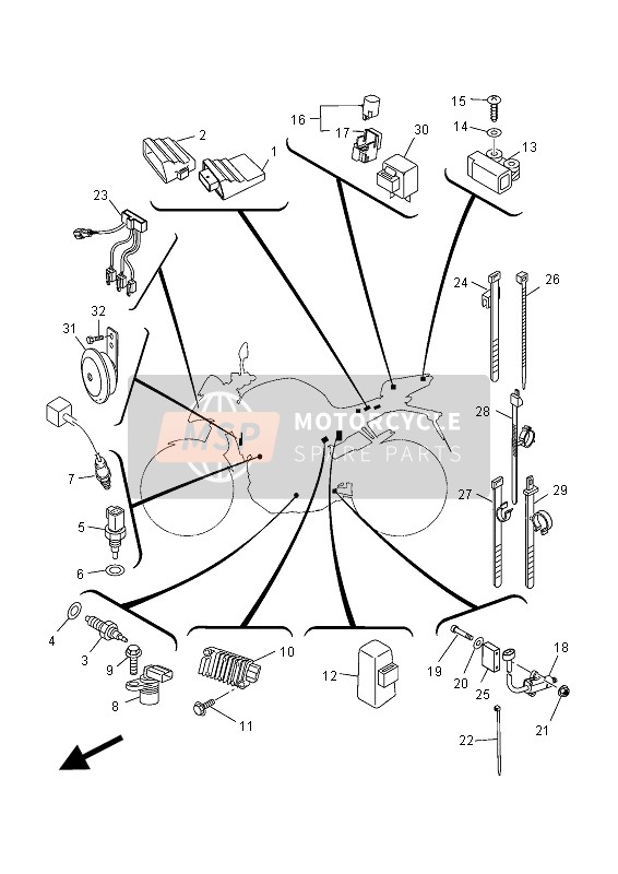 1D0H33710000, Avertisseur, Yamaha, 2