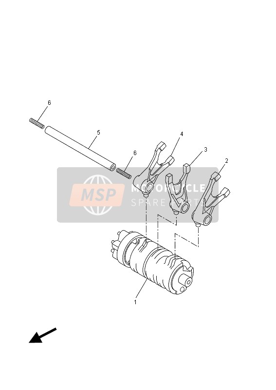 Yamaha MT125A 2015 Shift Cam & Fourchette pour un 2015 Yamaha MT125A